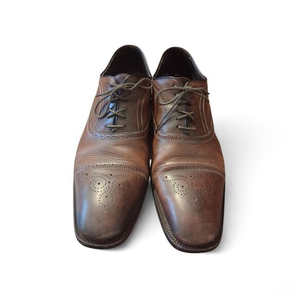 To Boot New York Adam Derrick Men's Size 11.5 Brown Leather Cap Toe Oxford Italy - Picture 1 of 9
